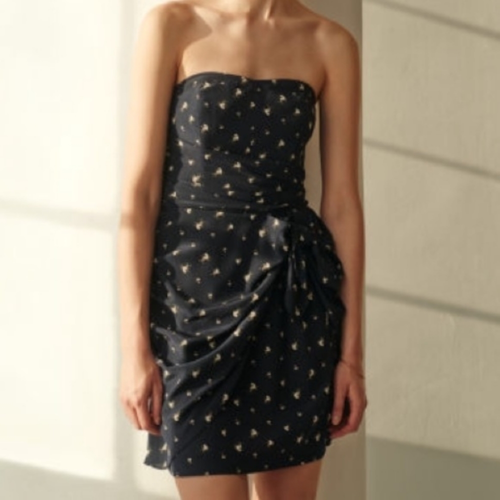 Club Monaco Strapless Silk Dress